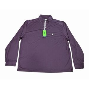 NEW Izod Golf Mens Swingflex Quarter Zip Long Sleeve Pullover UPF 50 Purple XXL